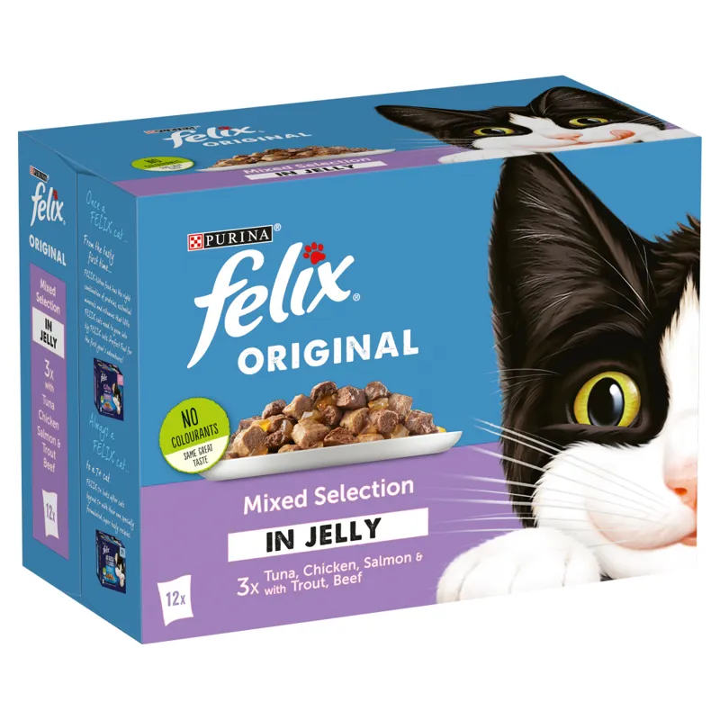 Felix Mixed Jelly Wet Cat Food 12 Pack